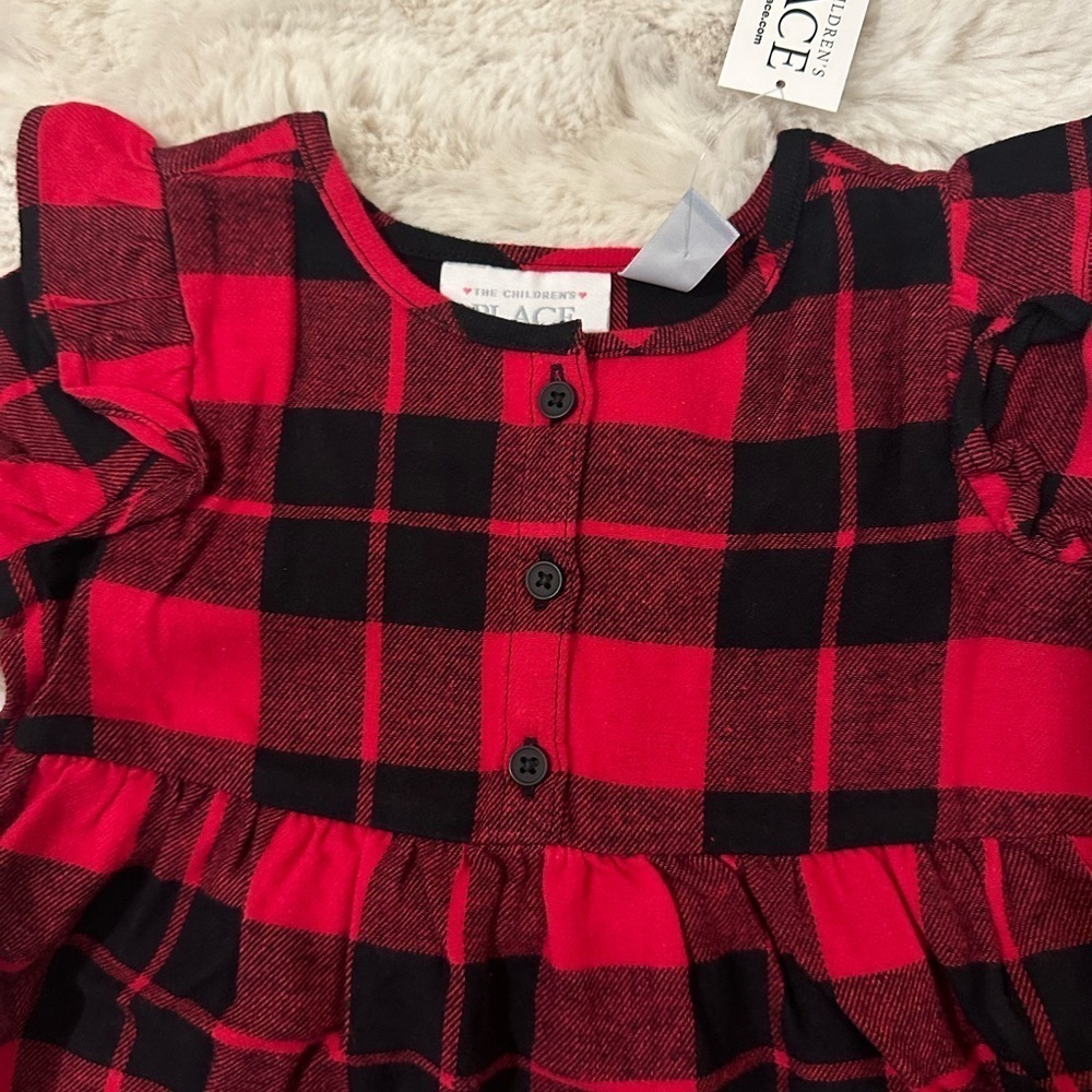 Toddler Girls’ Buffalo Plaid Flannel Dress - Picture 5 of 5